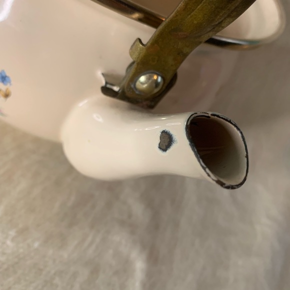 International China Company Stoneware “Heartland” Ceramic, brass and wood kettle - Picture 5 of 7